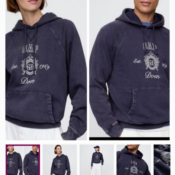 Doen x Gap Adult Heavyweight Raglan Logo Hoodie Large - Picture 2 of 5